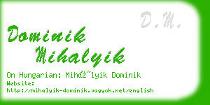 dominik mihalyik business card